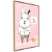 Wall Poster Bunny's Friend - rabbit character holding a duckling on a pink background 122756 additionalThumb 14