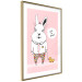 Wall Poster Bunny's Friend - rabbit character holding a duckling on a pink background 122756 additionalThumb 6