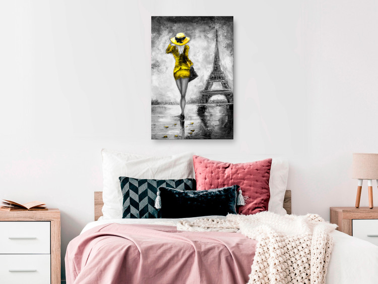 Canvas Print Parisian Woman (1 Part) Vertical Yellow 123056 additionalImage 3