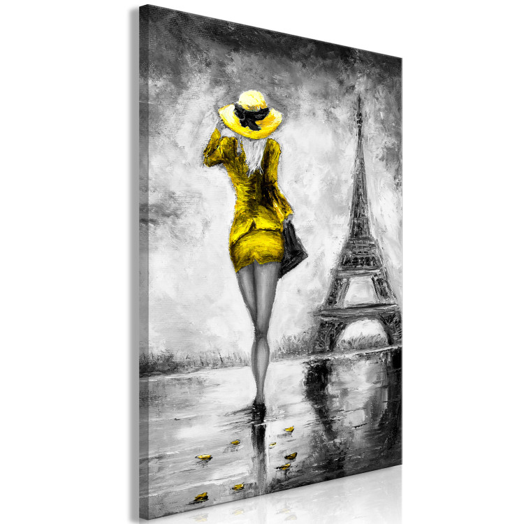 Canvas Print Parisian Woman (1 Part) Vertical Yellow 123056 additionalImage 2