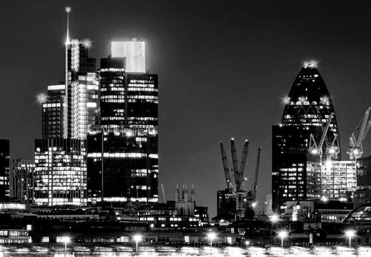 Canvas Print London Lights (1 Part) Narrow Black and White 123656 additionalImage 5