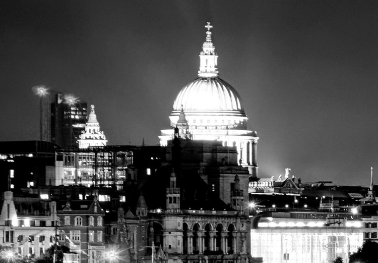 Canvas Print London Lights (1 Part) Narrow Black and White 123656 additionalImage 4