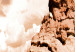 Canvas Orange rocks - photo in sepia with a rock formation against the sky 123756 additionalThumb 5