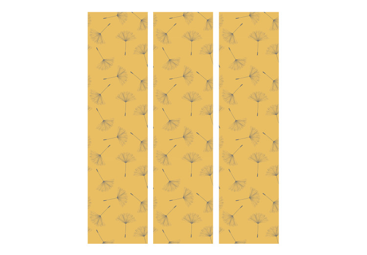 Room Divider Breath of Nature (3-piece) - dandelion pattern on an orange background 124156 additionalImage 3