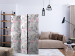 Folding Screen Flamingos and Twigs (3-piece) - pink birds surrounded by plants 124356 additionalThumb 4