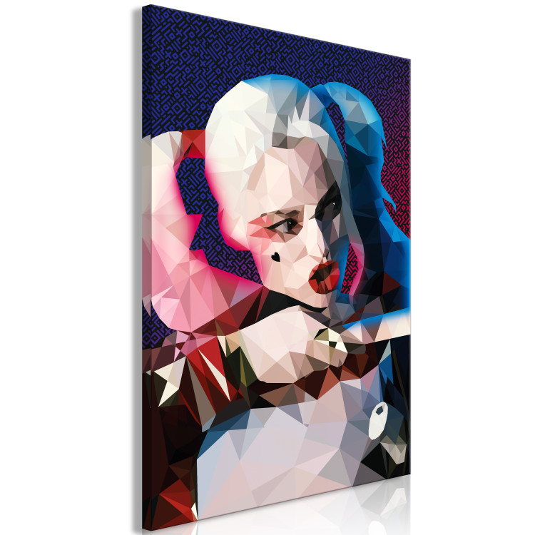Canvas Famous heroine - a geometric, colourful portrait of a young woman 125356 additionalImage 2