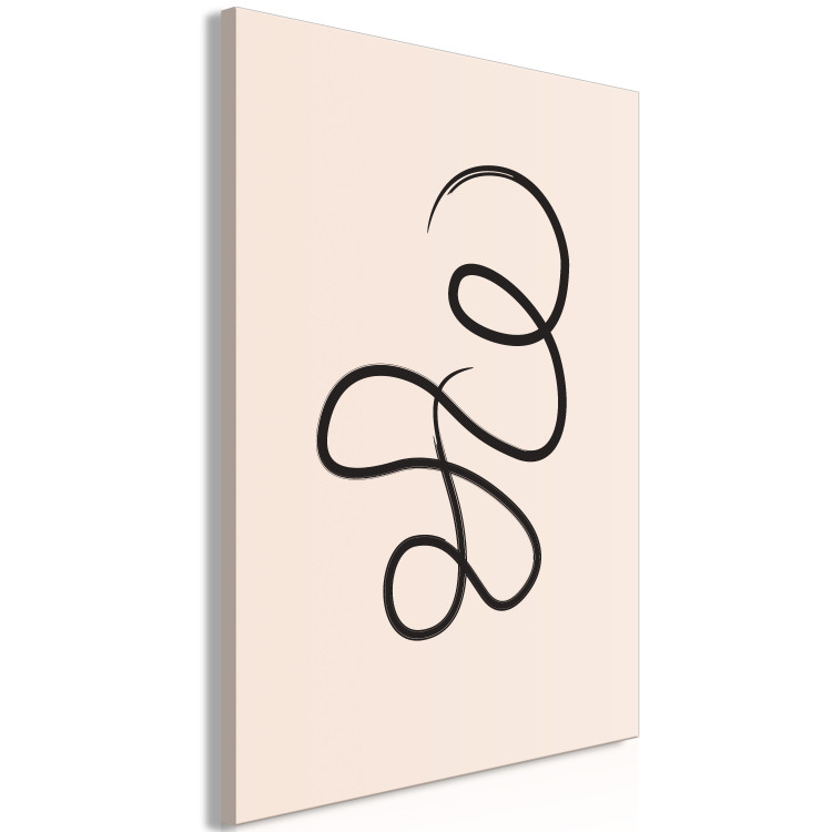 Canvas Black, twisted string - an abstract wave on a beige background 125656 additionalImage 2