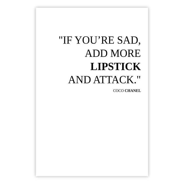 Poster More Lipstick - black English text on a contrasting white background 125756