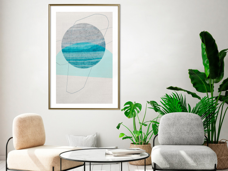 Poster Blue Sunset - abstract composition of geometric figures 126556 additionalImage 15