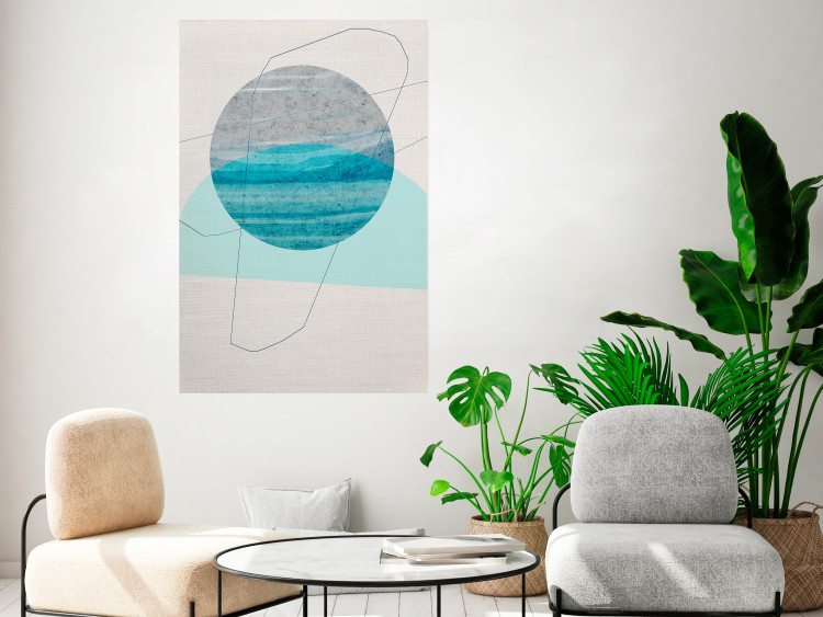Poster Blue Sunset - abstract composition of geometric figures 126556 additionalImage 13