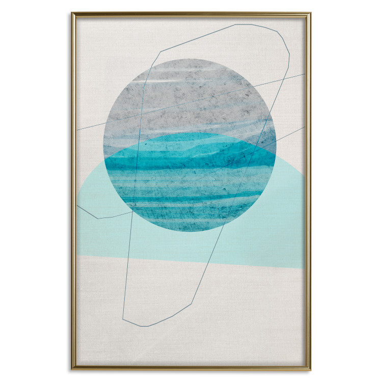 Poster Blue Sunset - abstract composition of geometric figures 126556 additionalImage 17
