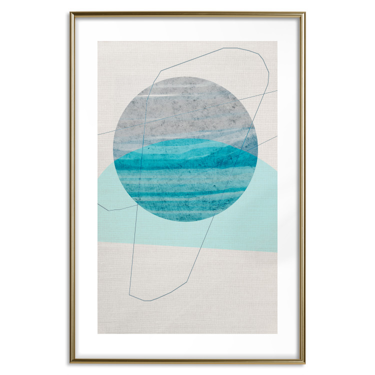 Poster Blue Sunset - abstract composition of geometric figures 126556 additionalImage 16