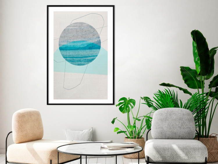 Poster Blue Sunset - abstract composition of geometric figures 126556 additionalImage 18