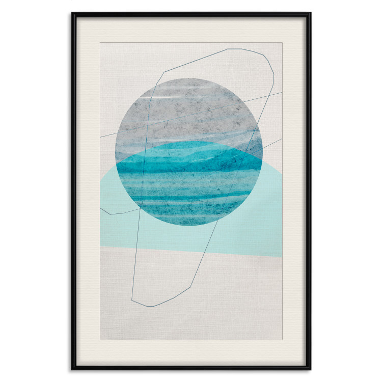 Poster Blue Sunset - abstract composition of geometric figures 126556 additionalImage 19