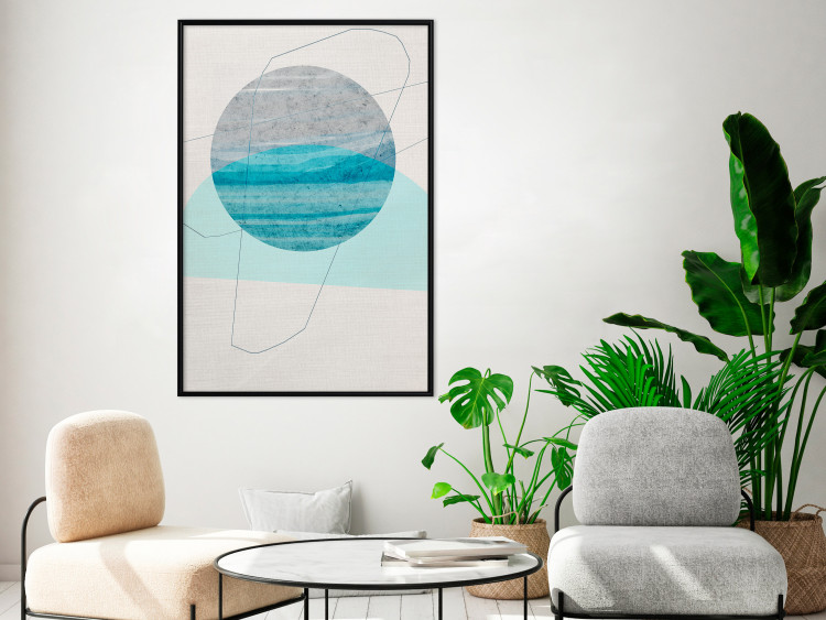 Poster Blue Sunset - abstract composition of geometric figures 126556 additionalImage 10