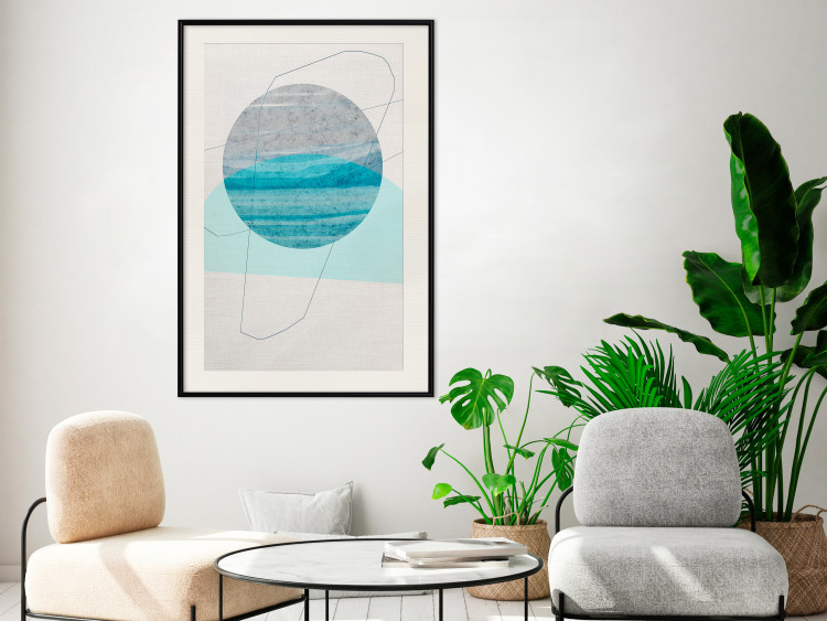 Poster Blue Sunset - abstract composition of geometric figures 126556 additionalImage 24