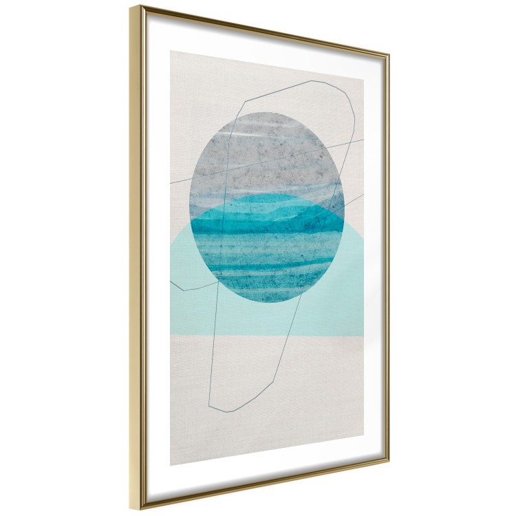 Poster Blue Sunset - abstract composition of geometric figures 126556 additionalImage 6