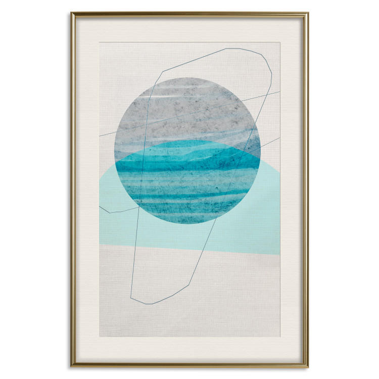 Poster Blue Sunset - abstract composition of geometric figures 126556 additionalImage 20