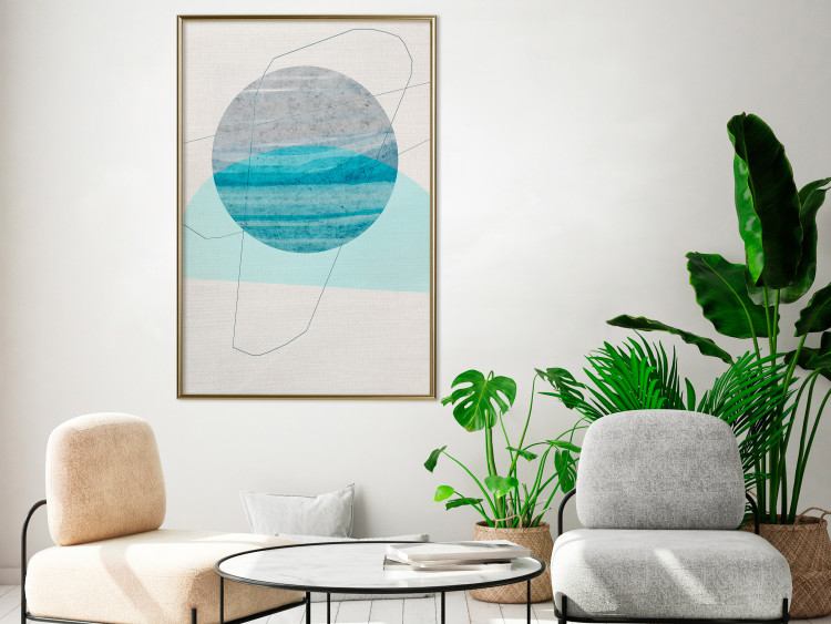 Poster Blue Sunset - abstract composition of geometric figures 126556 additionalImage 9