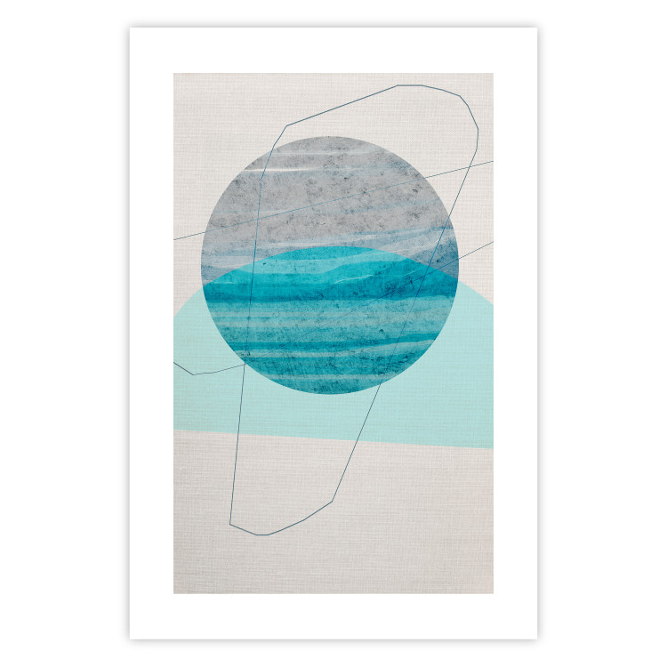 Poster Blue Sunset - abstract composition of geometric figures 126556 additionalImage 25