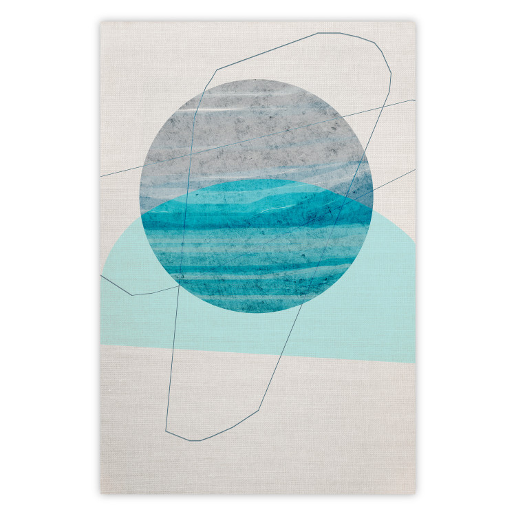 Poster Blue Sunset - abstract composition of geometric figures 126556