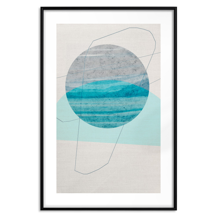 Poster Blue Sunset - abstract composition of geometric figures 126556 additionalImage 15