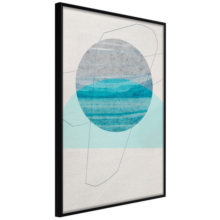 Poster Blue Sunset - abstract composition of geometric figures 126556 additionalImage 3
