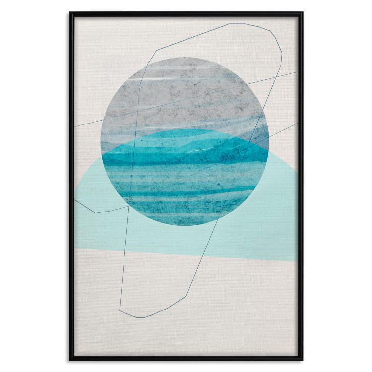 Poster Blue Sunset - abstract composition of geometric figures 126556 additionalImage 16