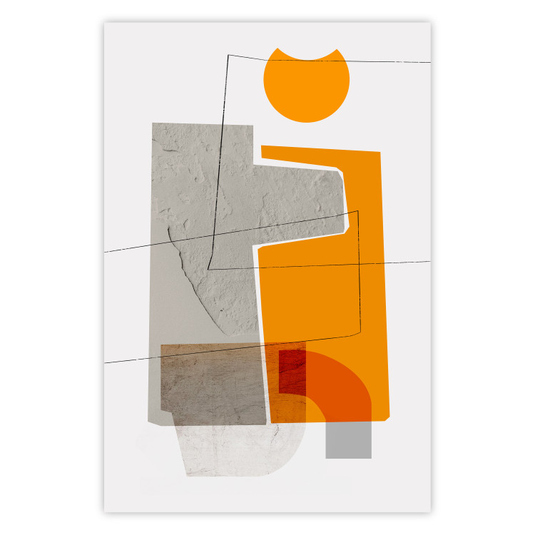 Poster Loving Encounter - abstract orange geometric figure 126656
