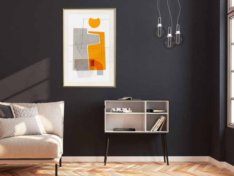 Poster Loving Encounter - abstract orange geometric figure 126656 additionalImage 22