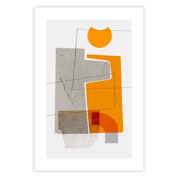 Poster Loving Encounter - abstract orange geometric figure 126656 additionalImage 25