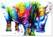 Canvas Art Print Colourful Rhino (1 Part) Wide 126956