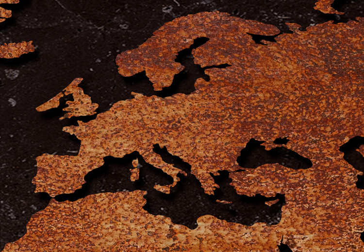 Canvas Copper Map (5-part) narrow - world map on a dark texture 128856 additionalImage 5