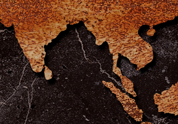 Canvas Copper Map (5-part) narrow - world map on a dark texture 128856 additionalImage 4