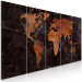 Canvas Copper Map (5-part) narrow - world map on a dark texture 128856 additionalThumb 2