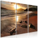 Canvas Art Print Beach in Rafailovici (3-part) - seascape of sea and rocks 128956 additionalThumb 2