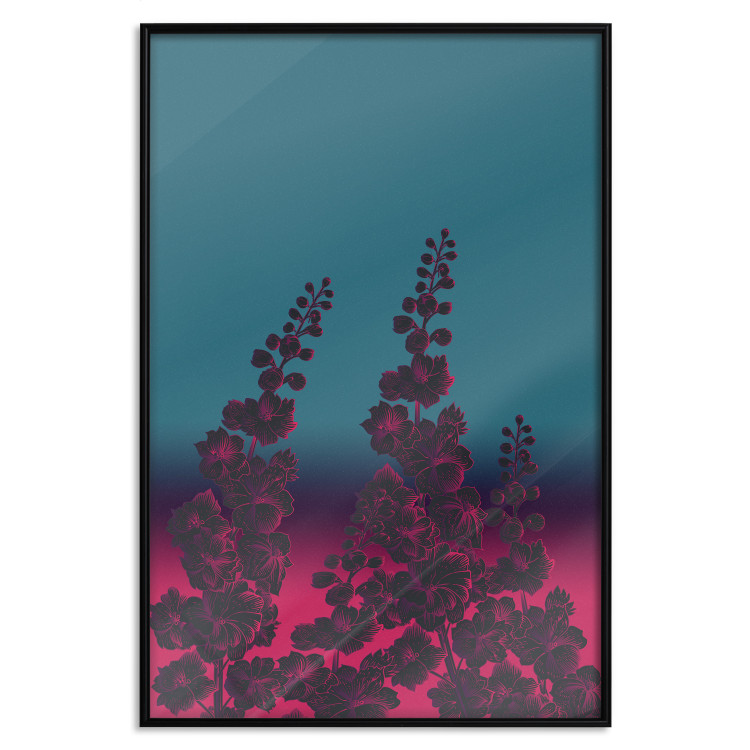 Wall Poster Cosmic Flowers - abstraction with scarlet nature on an uneven background 129156 additionalImage 16