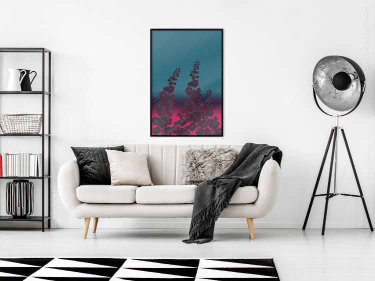 Wall Poster Cosmic Flowers - abstraction with scarlet nature on an uneven background 129156 additionalImage 9