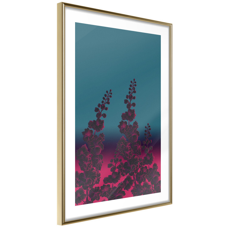 Wall Poster Cosmic Flowers - abstraction with scarlet nature on an uneven background 129156 additionalImage 12