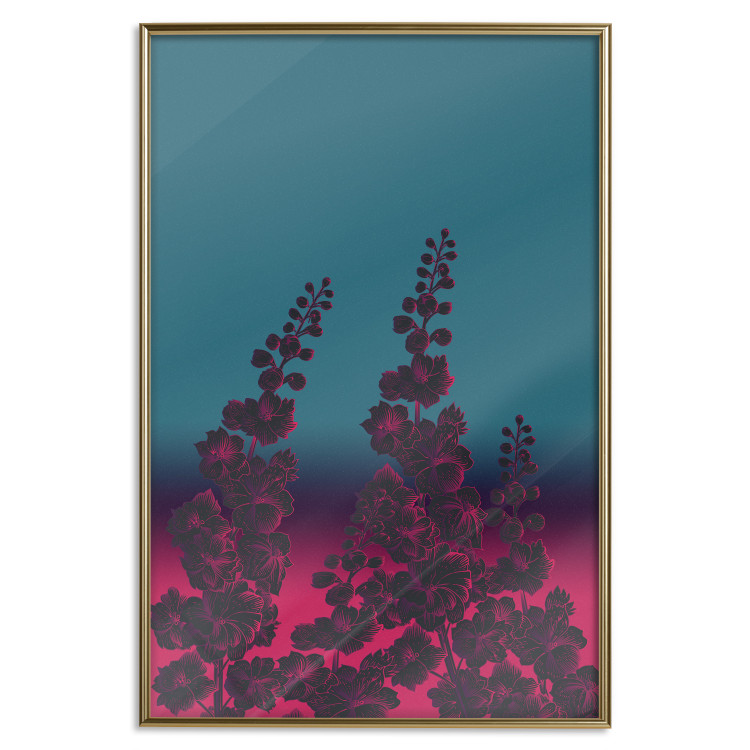Wall Poster Cosmic Flowers - abstraction with scarlet nature on an uneven background 129156 additionalImage 17