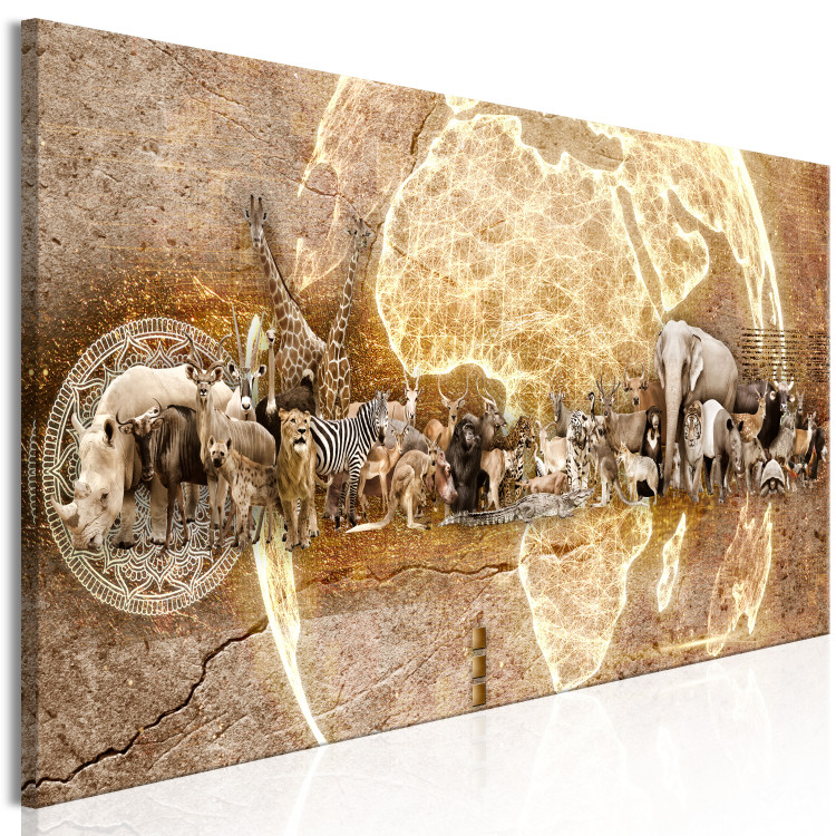 Canvas Print Wealth of Africa (1-part) narrow - abstractly depicted animals 129556 additionalImage 2