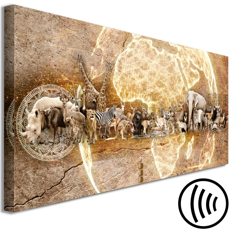 Canvas Print Wealth of Africa (1-part) narrow - abstractly depicted animals 129556 additionalImage 6