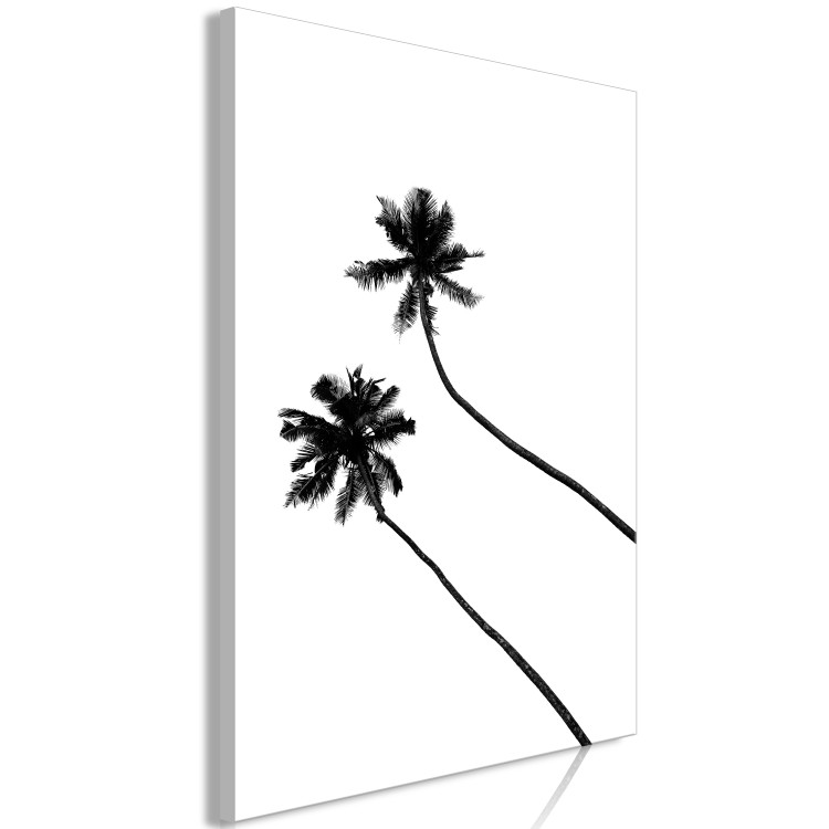 Canvas Print Lonely Palms (1-piece) Vertical - black trees on white background 129756 additionalImage 2