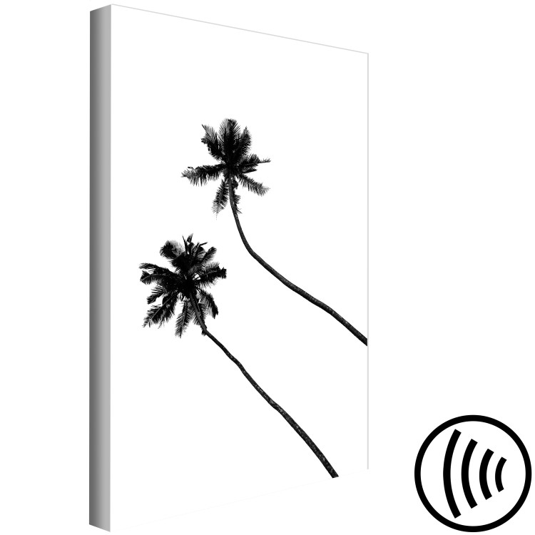 Canvas Print Lonely Palms (1-piece) Vertical - black trees on white background 129756 additionalImage 6