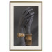 Poster Exotic Duet - black hands with golden accents on a dark background 130456 additionalThumb 20