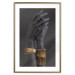 Poster Exotic Duet - black hands with golden accents on a dark background 130456 additionalThumb 16