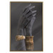 Poster Exotic Duet - black hands with golden accents on a dark background 130456 additionalThumb 21