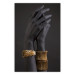 Poster Exotic Duet - black hands with golden accents on a dark background 130456
