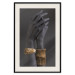 Poster Exotic Duet - black hands with golden accents on a dark background 130456 additionalThumb 19