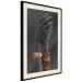 Poster Exotic Duet - black hands with golden accents on a dark background 130456 additionalThumb 2